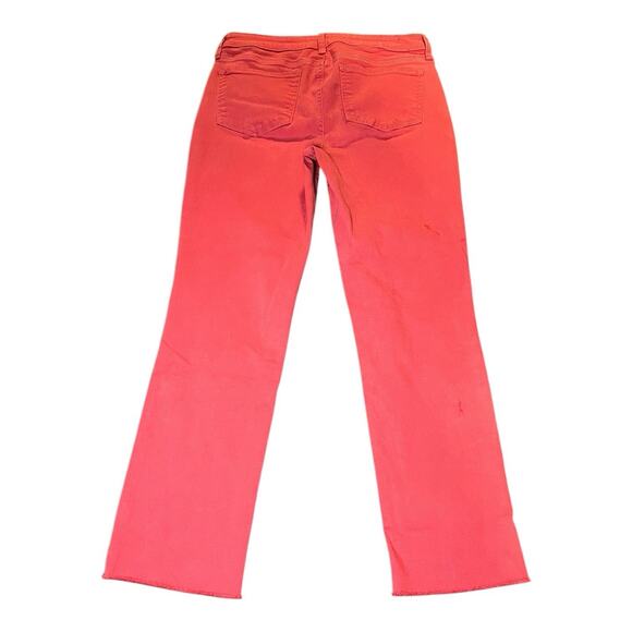 NYDJ Lift Tuck Sheri Slim Pink Crop Straight Leg Ankle Raw Fray Hem Jeans Size 6 - Picture 2 of 8